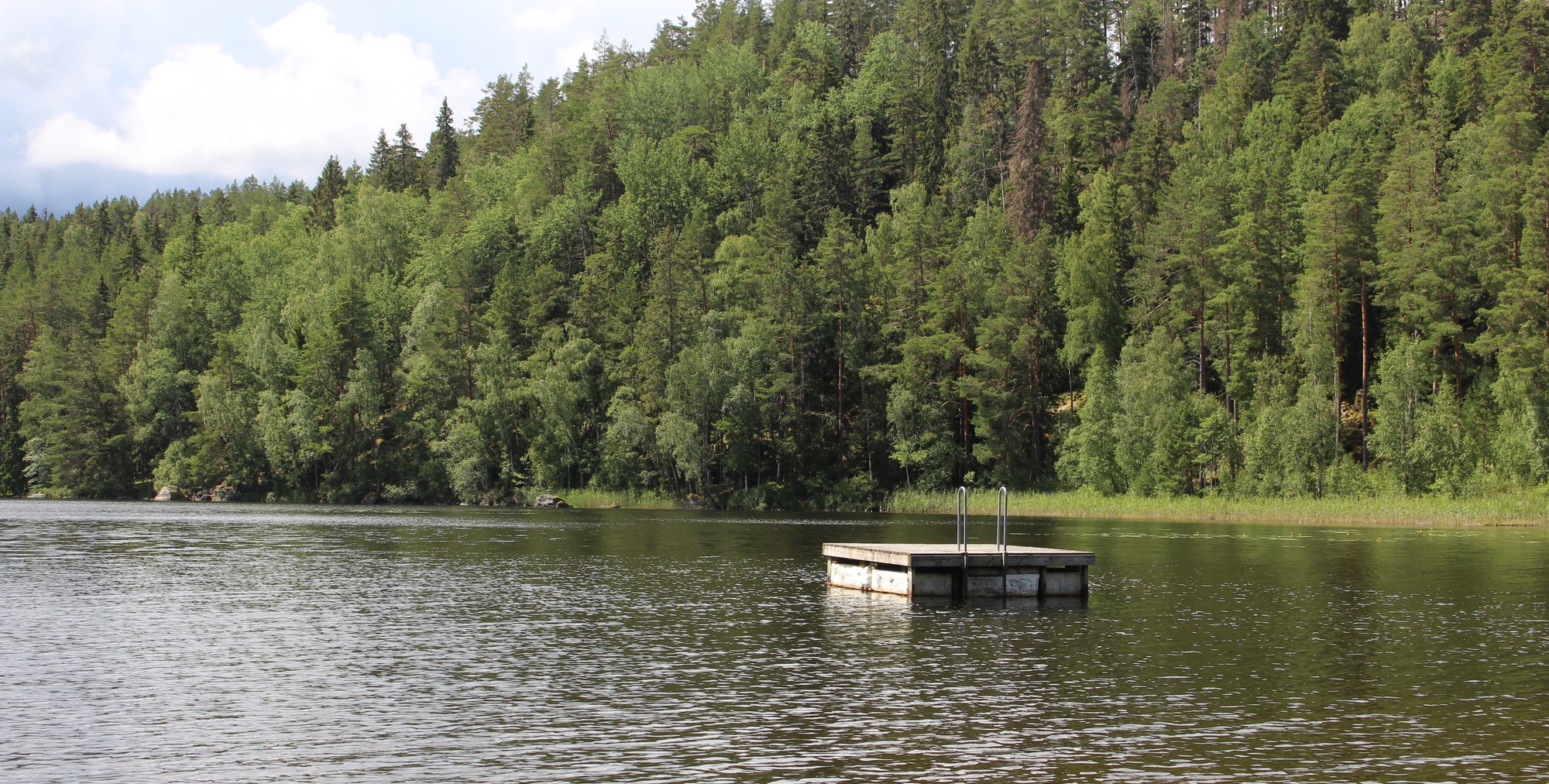 Bild på flytbryggan i Vagnsjön